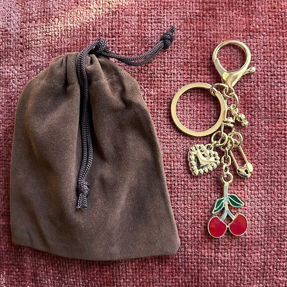 New WHIMSICAL HEARTS AND CHERRIES Bag Charm 🍒 - Picture 3 of 7